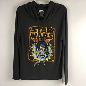 Star Wars Long Sleeve Tee Top Mock Neck Size M